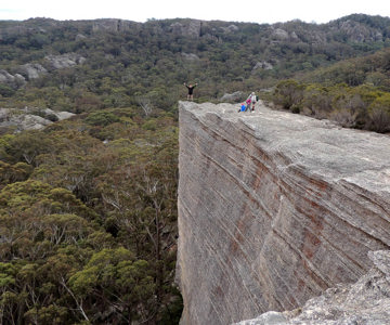 Michael Keats defines the height of the sheer cliff face above Tara Slo